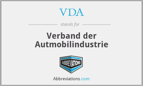VDA - Verband der Autmobilindustrie