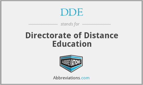 DDE - Directorate of Distance Education