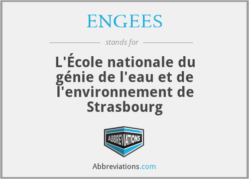 ENGEES - L'École nationale du génie de l'eau et de l'environnement de Strasbourg