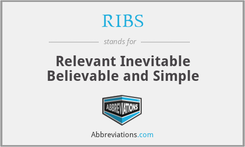 RIBS - Relevant Inevitable Believable and Simple