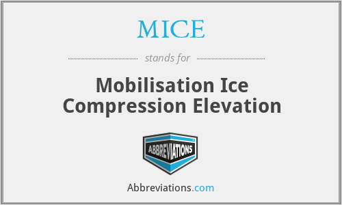 MICE - Mobilisation Ice Compression Elevation