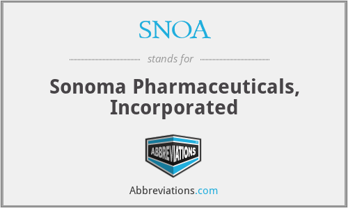 SNOA - Sonoma Pharmaceuticals, Incorporated
