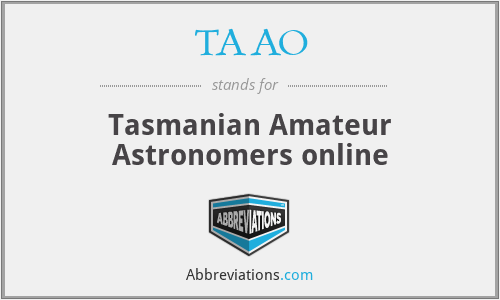 TAAO - Tasmanian Amateur Astronomers online