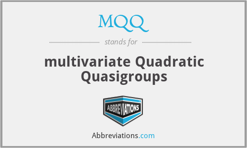 MQQ - multivariate Quadratic Quasigroups