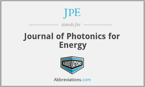 JPE - Journal of Photonics for Energy