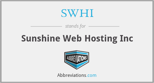 SWHI - Sunshine Web Hosting Inc