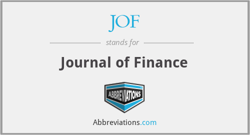 JOF - Journal of Finance