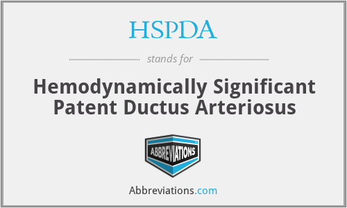 HSPDA - Hemodynamically Significant Patent Ductus Arteriosus