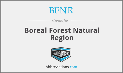 BFNR - Boreal Forest Natural Region