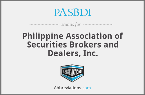 PASBDI - Philippine Association of Securities Brokers and Dealers, Inc.