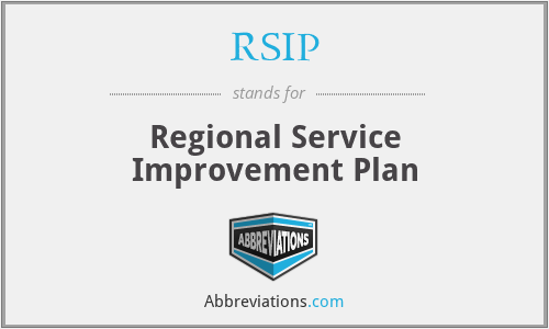 RSIP - Regional Service Improvement Plan