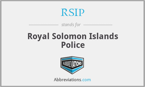 RSIP - Royal Solomon Islands Police