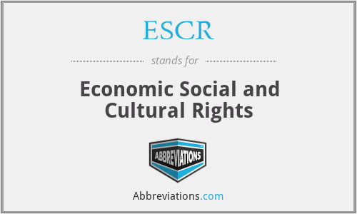 ESCR - Economic Social and Cultural Rights