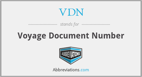 VDN - Voyage Document Number