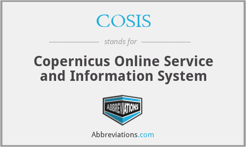 COSIS - Copernicus Online Service and Information System