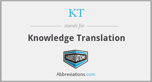 KT - Knowledge Translation
