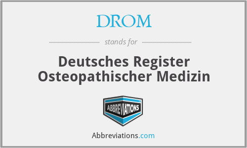 DROM - Deutsches Register Osteopathischer Medizin