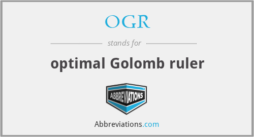 OGR - optimal Golomb ruler