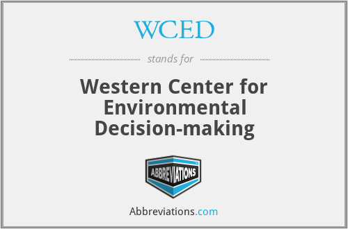 WCED - Western Center for Environmental Decision-making