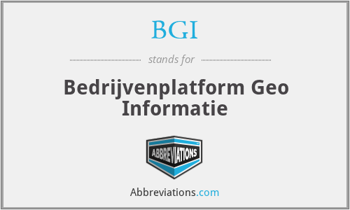 BGI - Bedrijvenplatform Geo Informatie