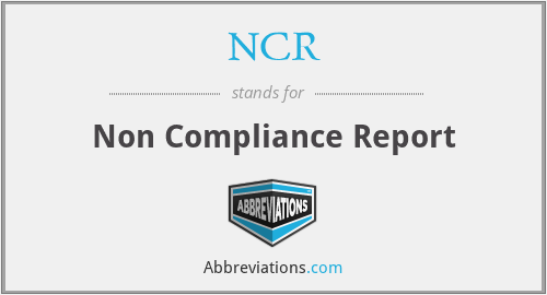 NCR - Non Compliance Report