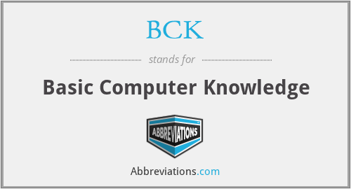 BCK - Basic Computer Knowledge