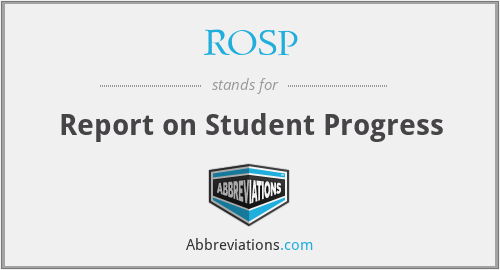 ROSP - Report on Student Progress