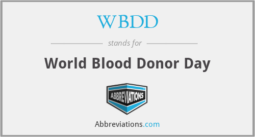 WBDD - World Blood Donor Day