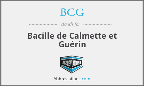 BCG - Bacille de Calmette et Guérin