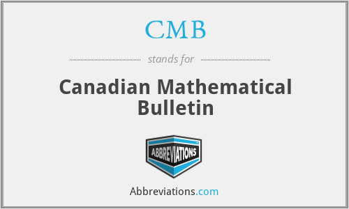 CMB - Canadian Mathematical Bulletin