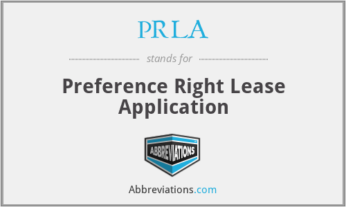 PRLA - Preference Right Lease Application