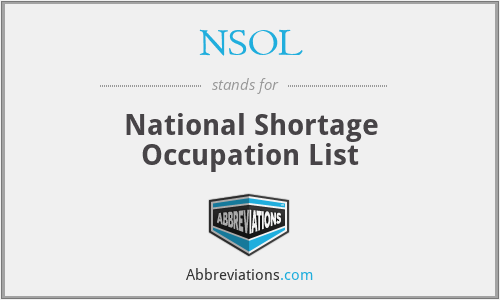 NSOL - National Shortage Occupation List