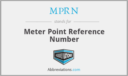 MPRN - Meter Point Reference Number