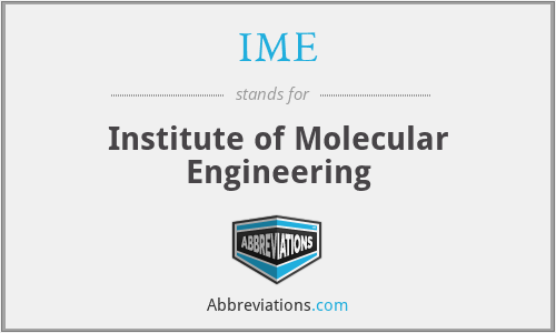 IME - Institute of Molecular Engineering