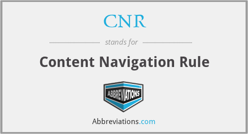 CNR - Content Navigation Rule