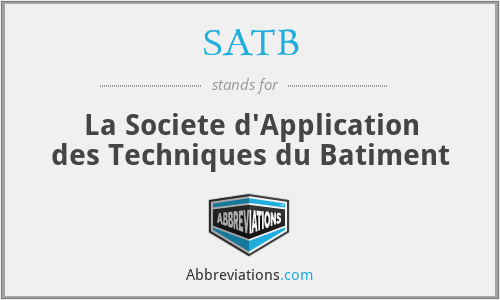 SATB - La Societe d'Application des Techniques du Batiment