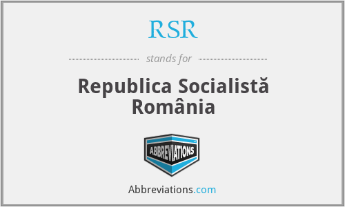 RSR - Republica Socialistă România