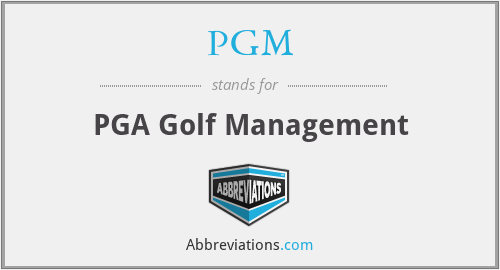 PGM - PGA Golf Management