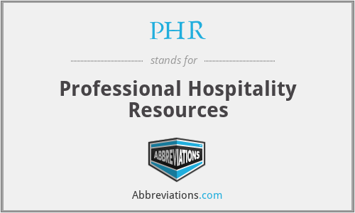 PHR - Professional Hospitality Resources