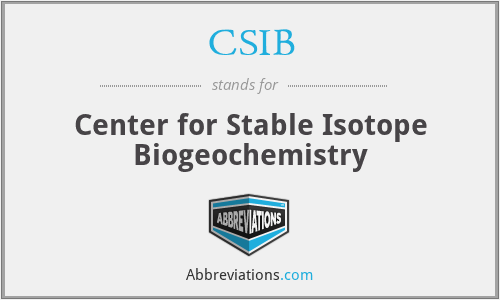 CSIB - Center for Stable Isotope Biogeochemistry
