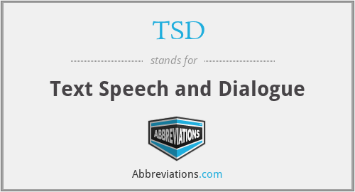 TSD - Text Speech and Dialogue