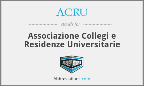 ACRU - Associazione Collegi e Residenze Universitarie