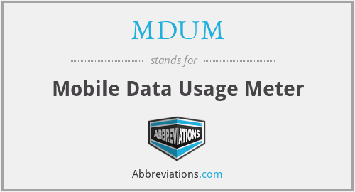 MDUM - Mobile Data Usage Meter