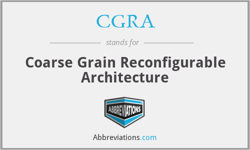 CGRA - Coarse Grain Reconfigurable Architecture