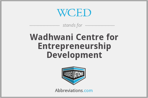 WCED - Wadhwani Centre for Entrepreneurship Development