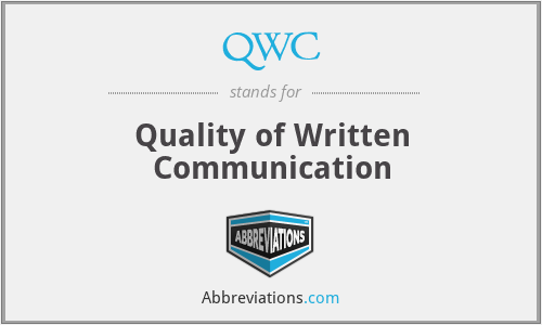 QWC - Quality of Written Communication