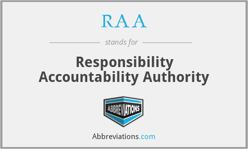 RAA - Responsibility Accountability Authority