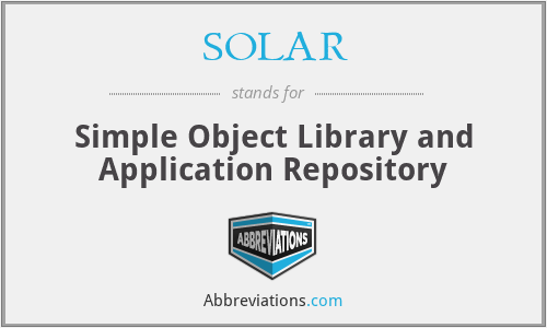 SOLAR - Simple Object Library and Application Repository