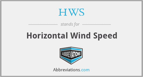 HWS - Horizontal Wind Speed