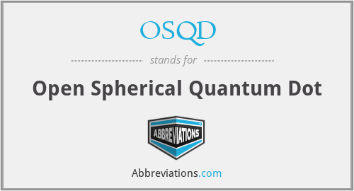 OSQD - Open Spherical Quantum Dot